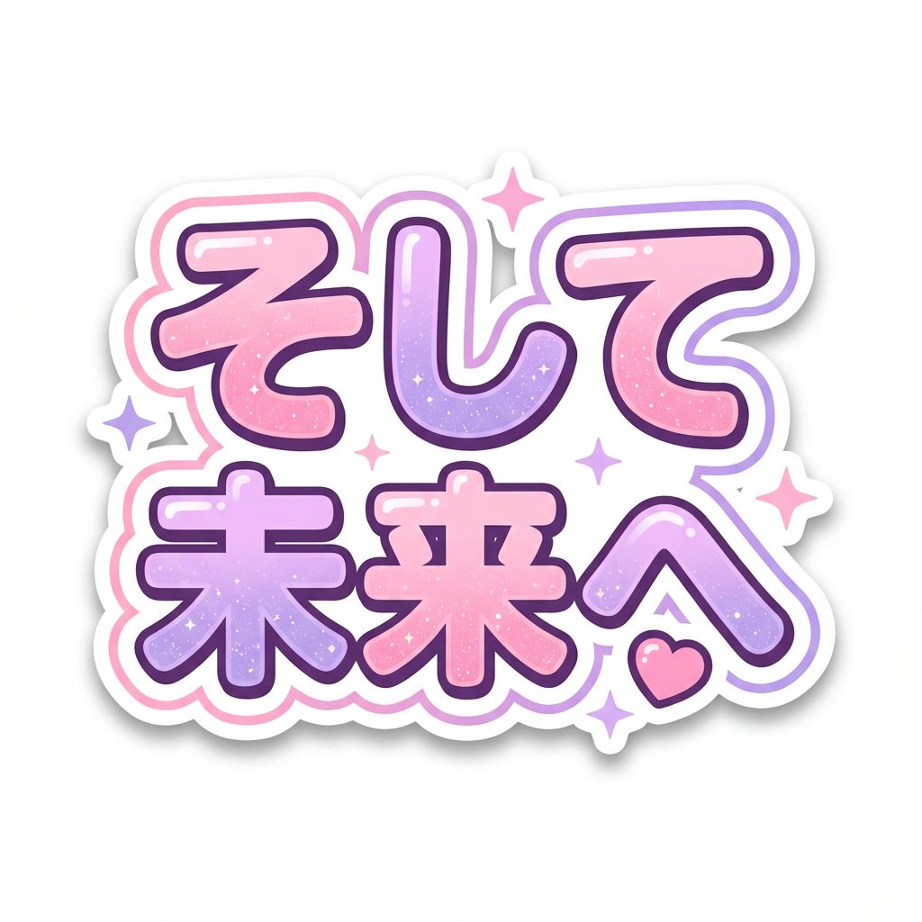Kawaii Japanese Anime-Style POP Typography Sticker — example 3
