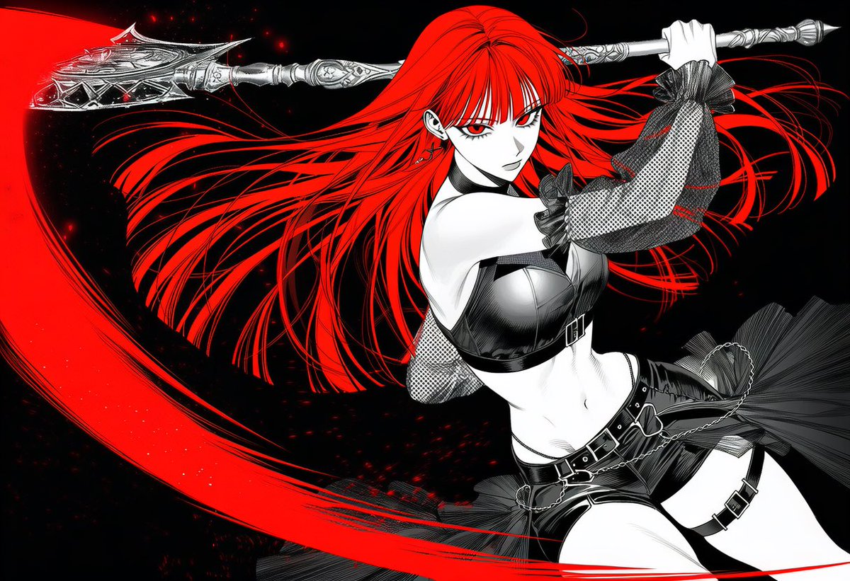 Black and White Fantasy Action Weapon Prompt — example 3
