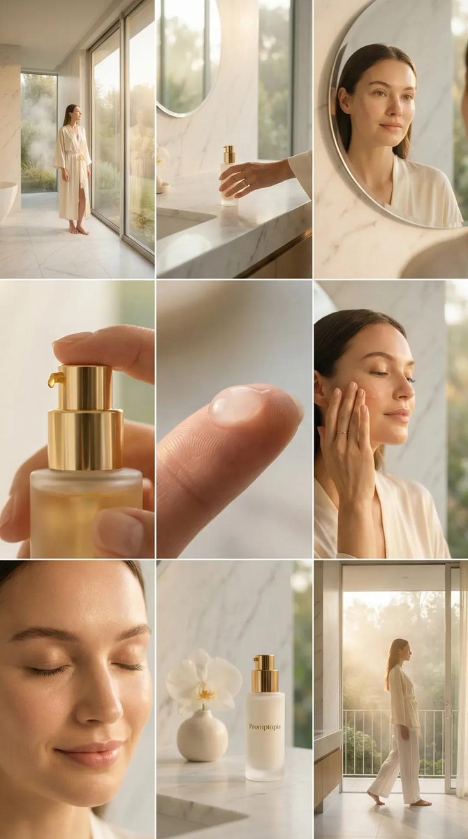 Skincare Editorial Photography Collage Prompt — example 1