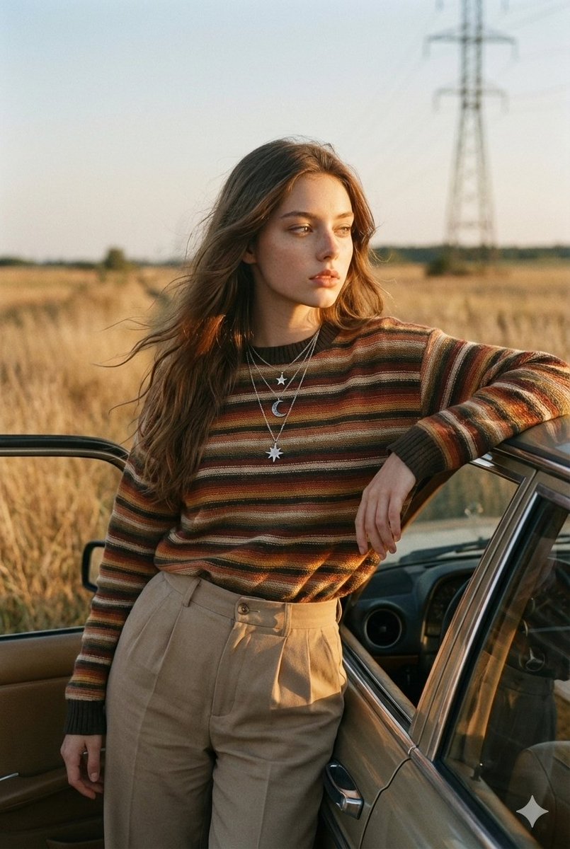 Vintage Analog Portrait in Golden Hour Countryside — example 1