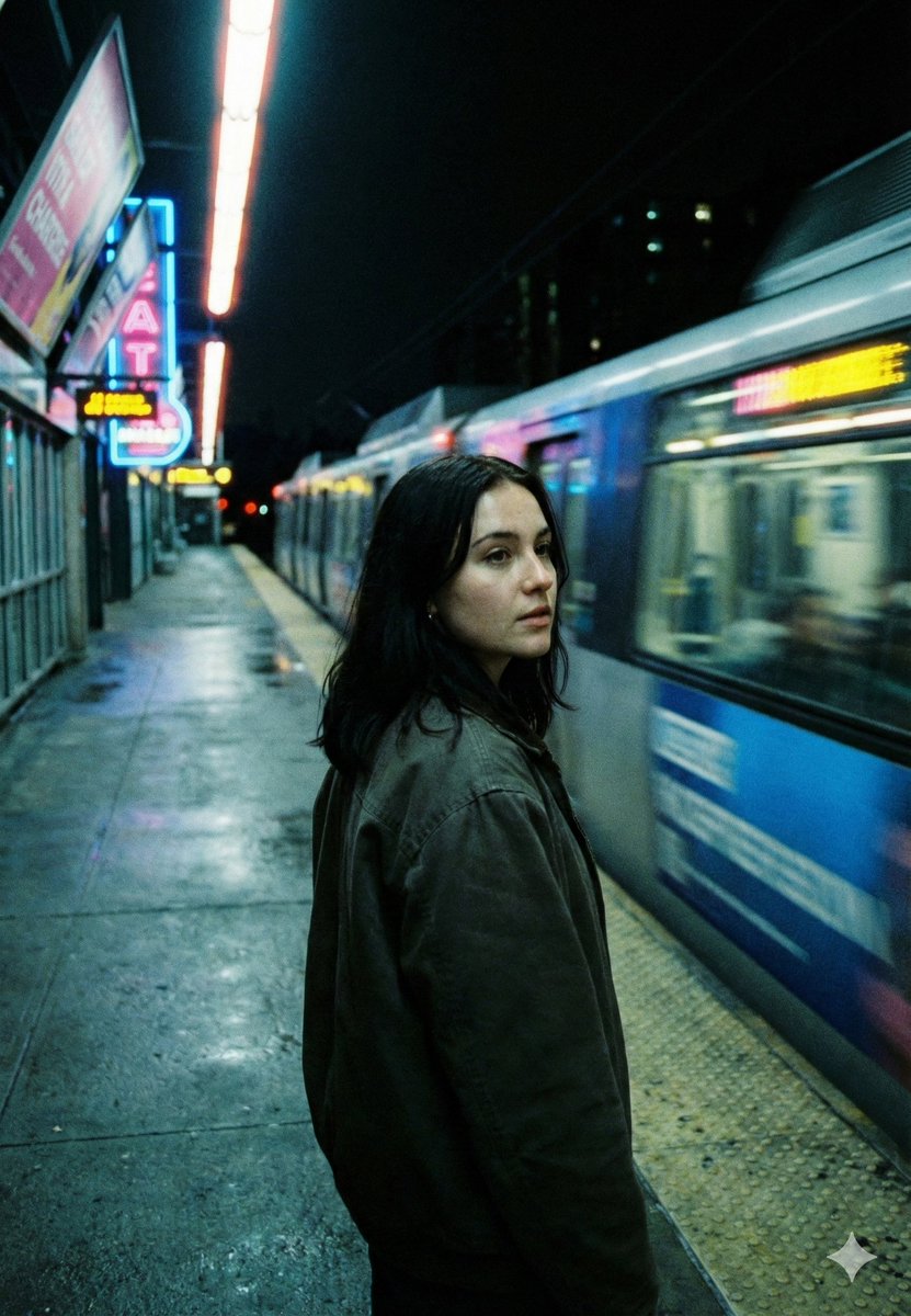 Neo-Noir Cinematic Street Photography in Subway — example 1