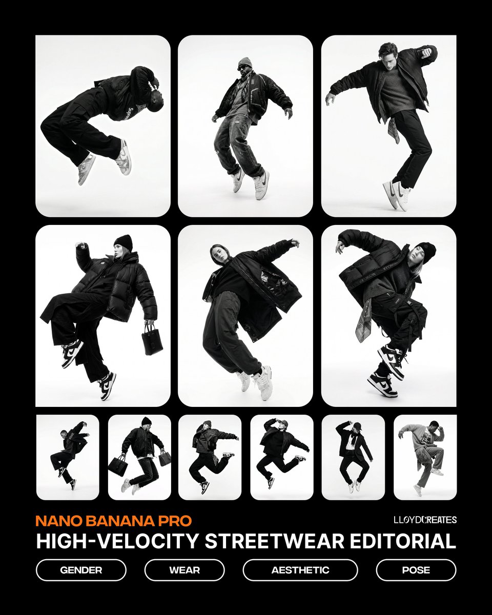 Monochrome Hypebeast Editorial with Airborne Action — example 1