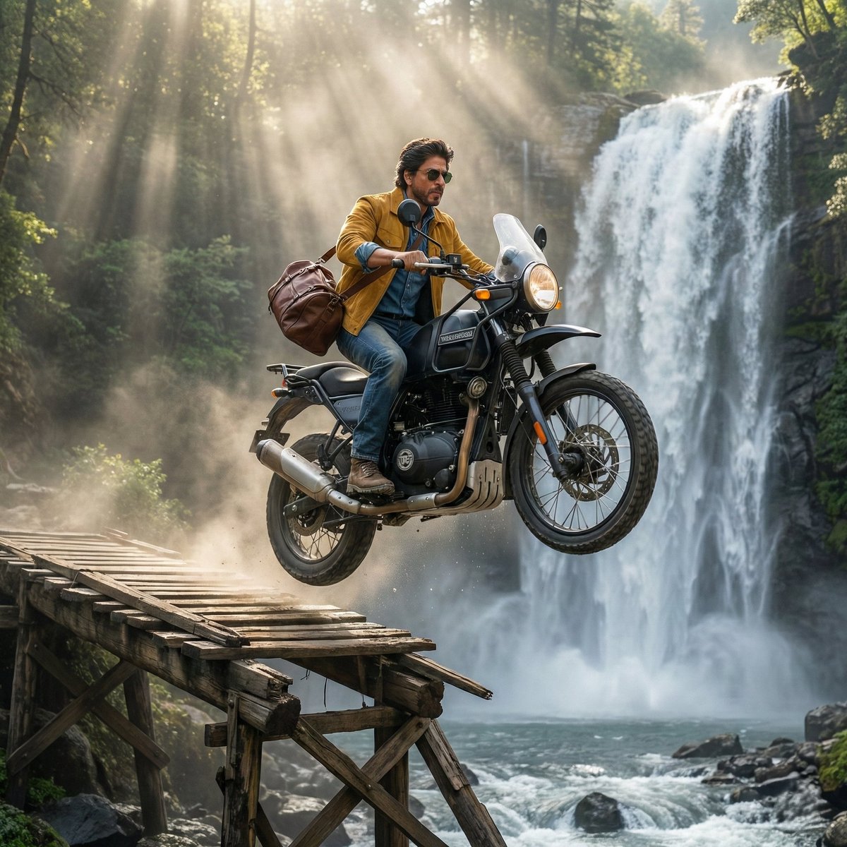SRK Motorcycle Jump Action Shot Prompt — example 1