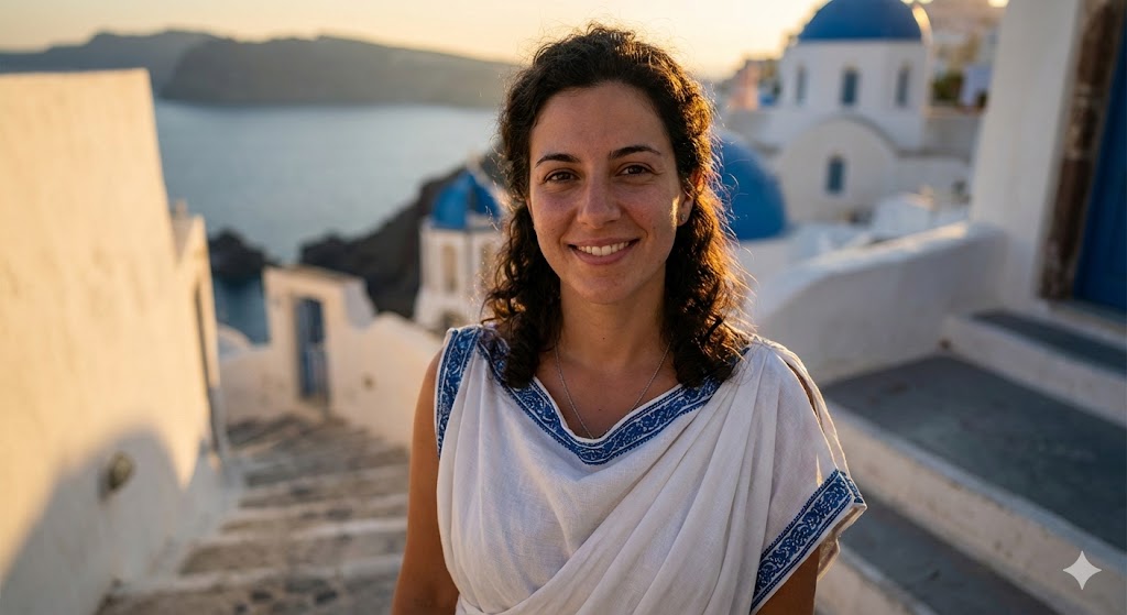 Hyper-Photorealistic Greek Portrait Prompt (Golden Hour) — example 1