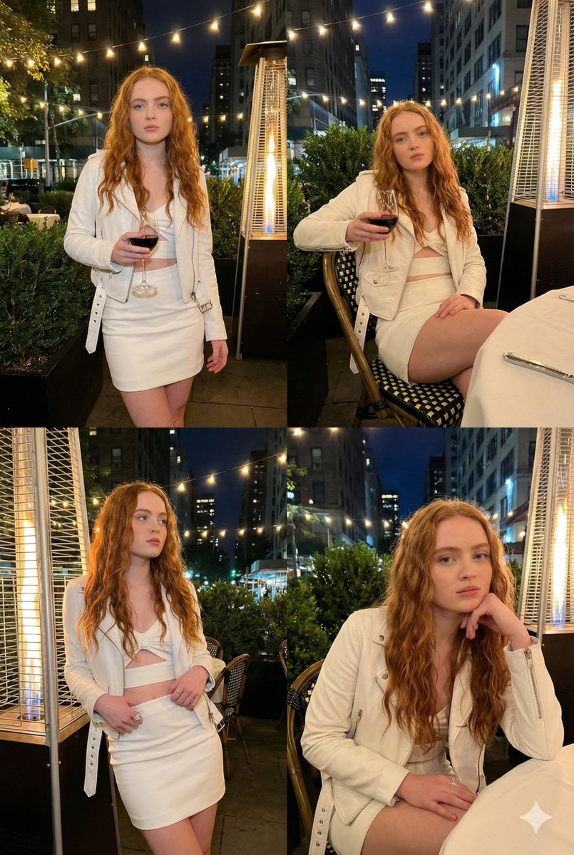 Nightlife Collage Prompt (Sadie Sink Likeness) — example 1