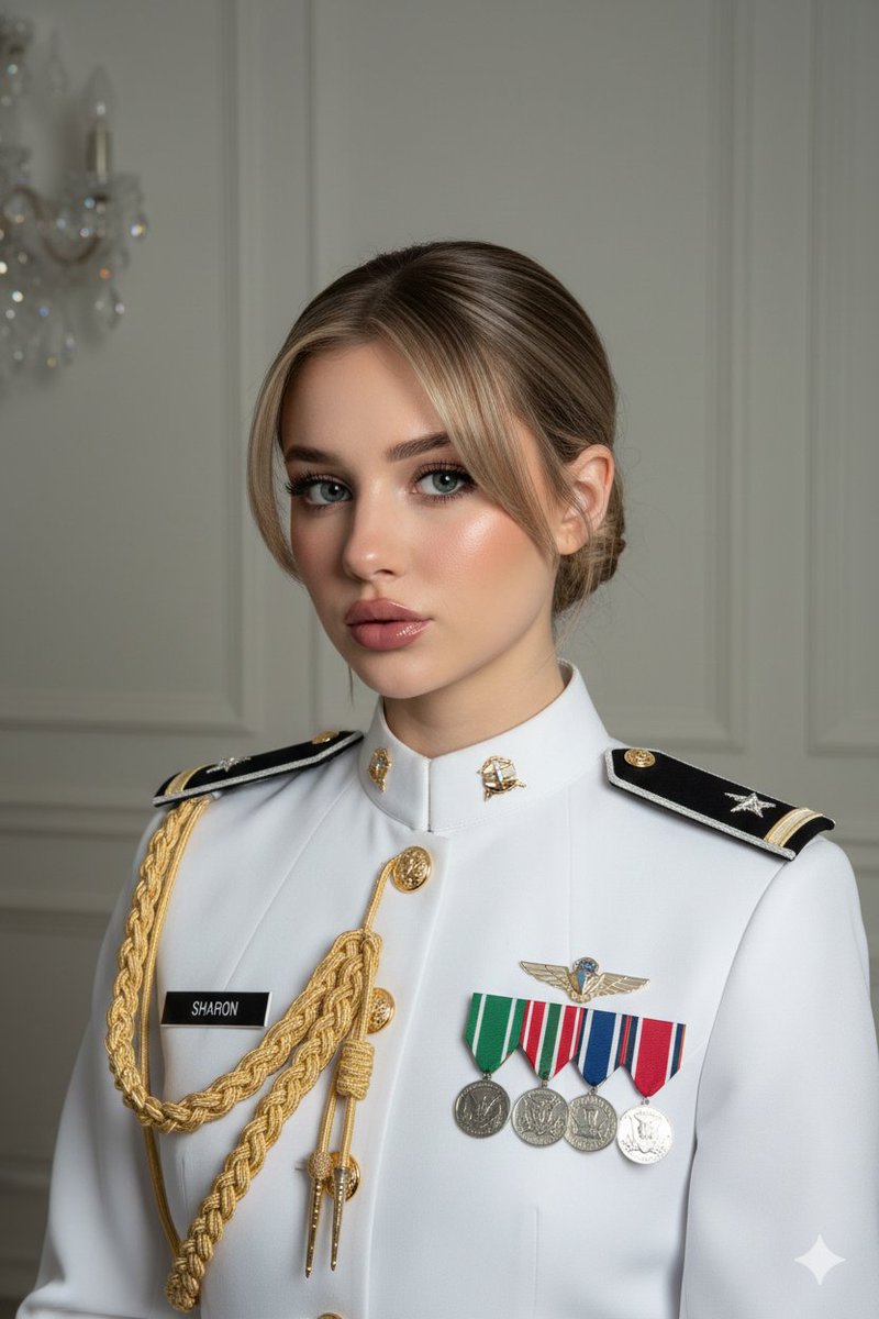 Formal Military Portrait with Identity Lock and Insignia — example 1