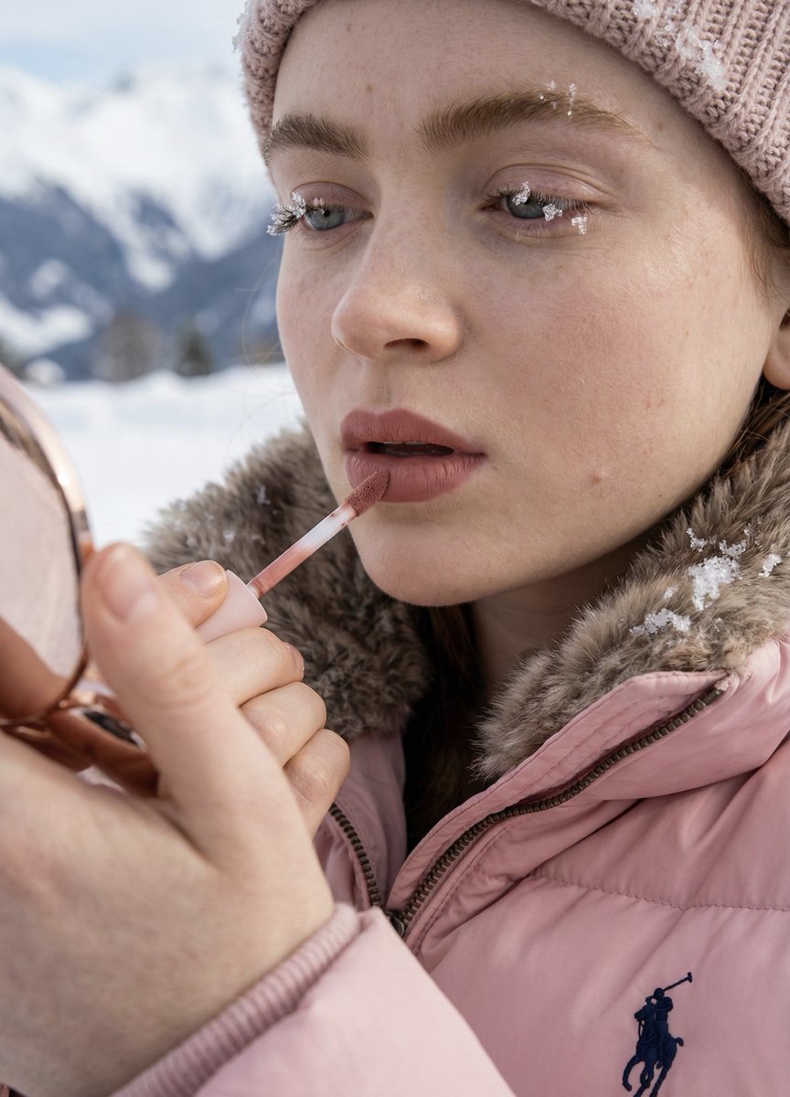 High-Fidelity Texture Test: Girl with Kylie Lip Kit in Snow — example 2