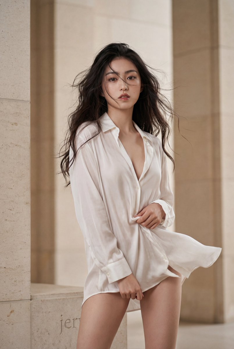 Oversized Shirt Fashion Editorial Prompt — example 1
