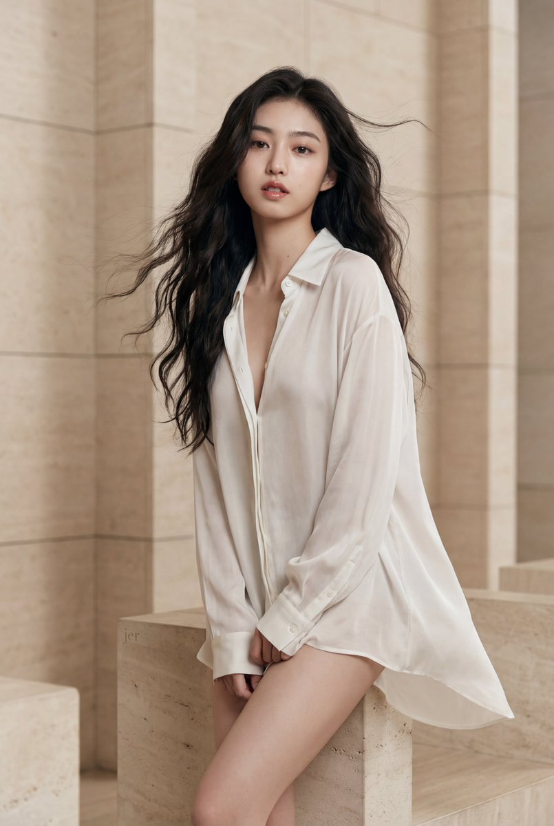 Oversized Shirt Fashion Editorial Prompt — example 2