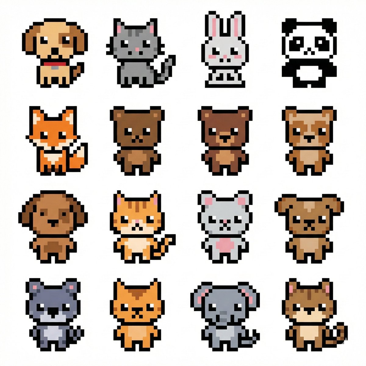 Pixel Art Animal Grid for APNG — example 1