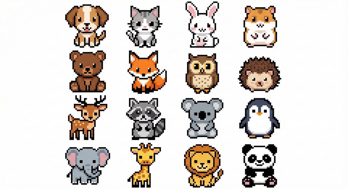 Pixel Art Animal Grid for APNG — example 2