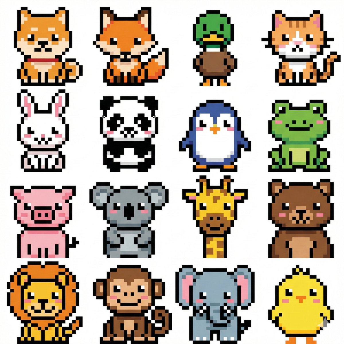 Pixel Art Animal Grid for APNG — example 3