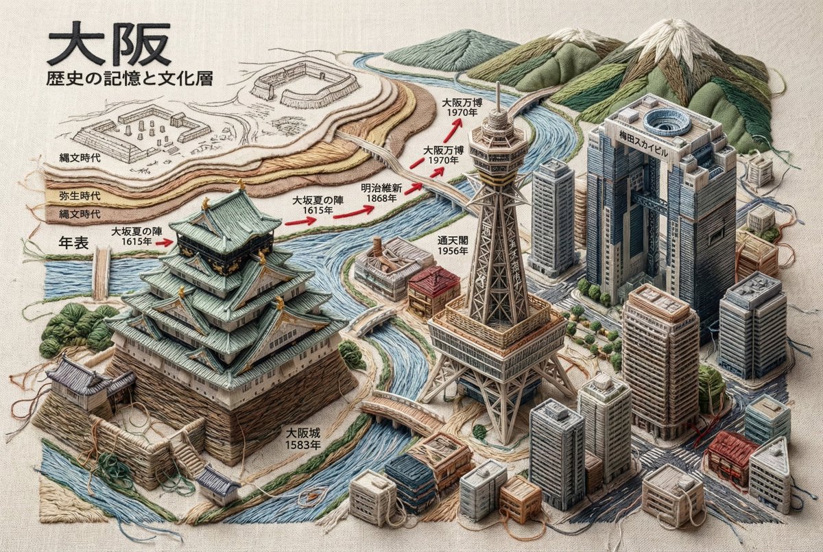 Embroidered 3D Isometric Cityscape Textile Art