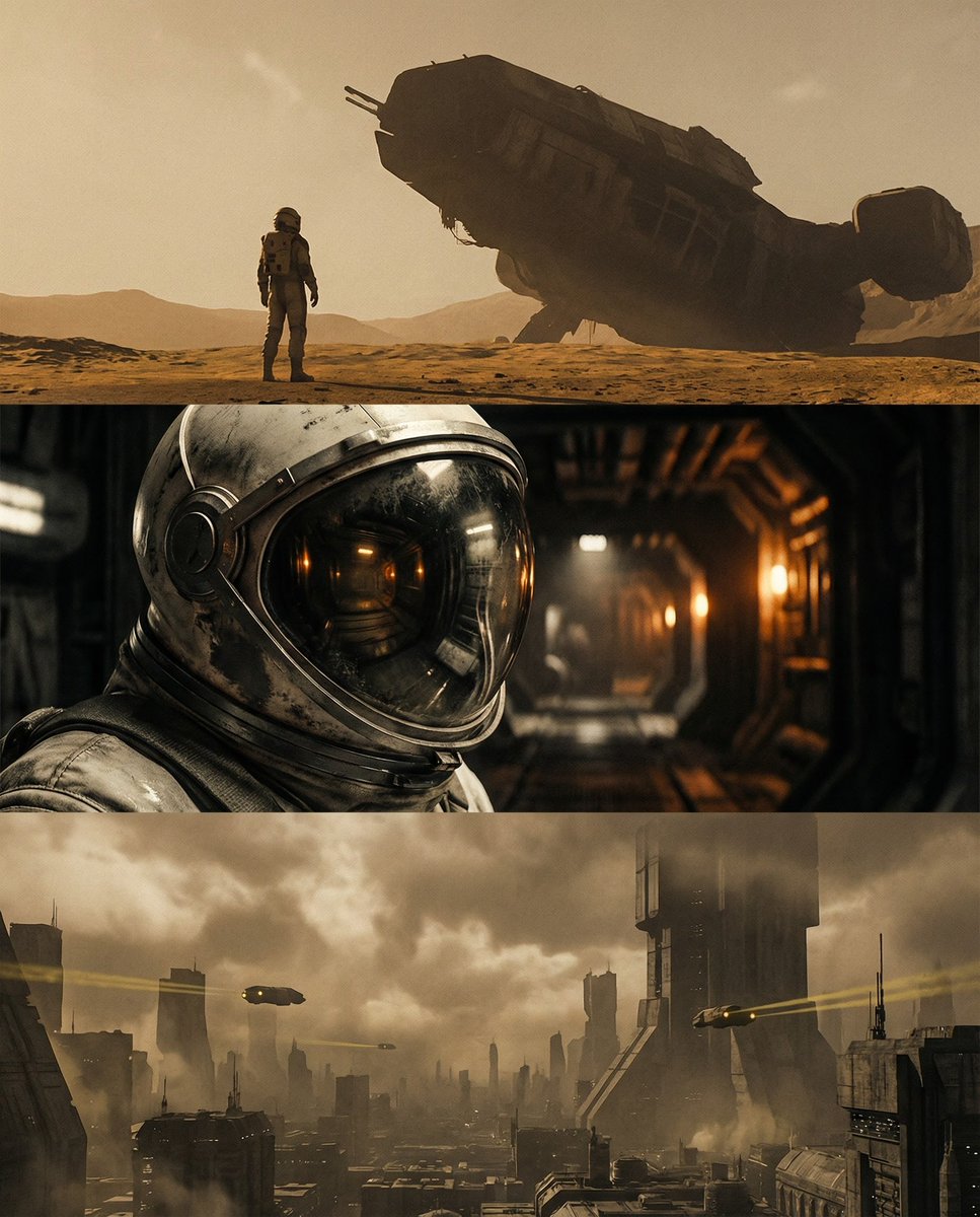 Sci-fi cinematic triptych and expansions — example 2