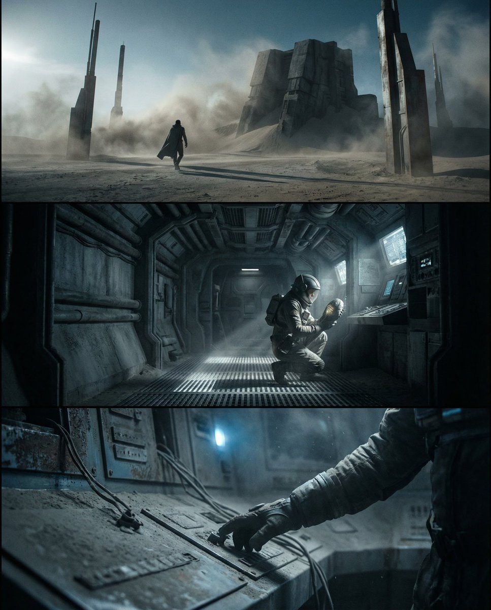 Sci-fi cinematic triptych and expansions — example 4