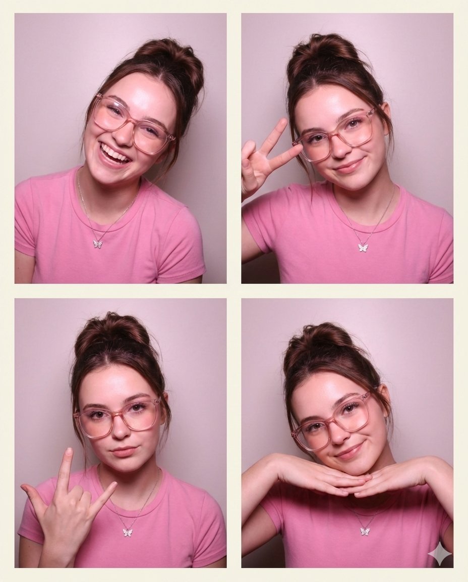 4-Panel Collage Portrait with Identity Lock Prompt — example 1
