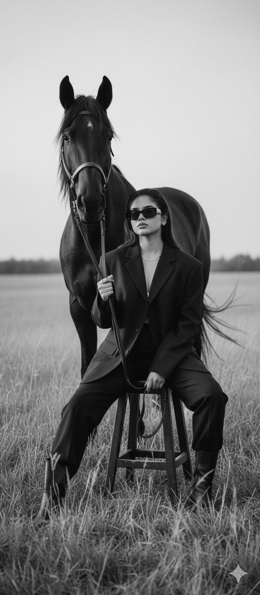 Cinematic Black-and-White Editorial Fashion Prompt — example 1