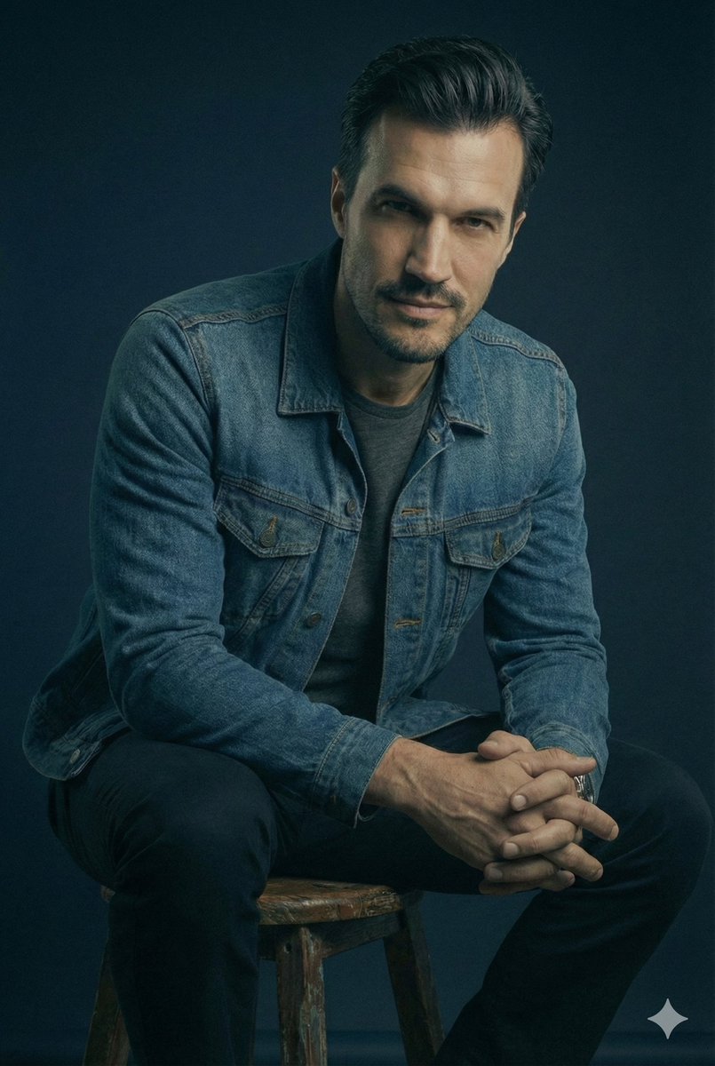JSON Prompt for Cinematic Male Studio Portrait — example 2