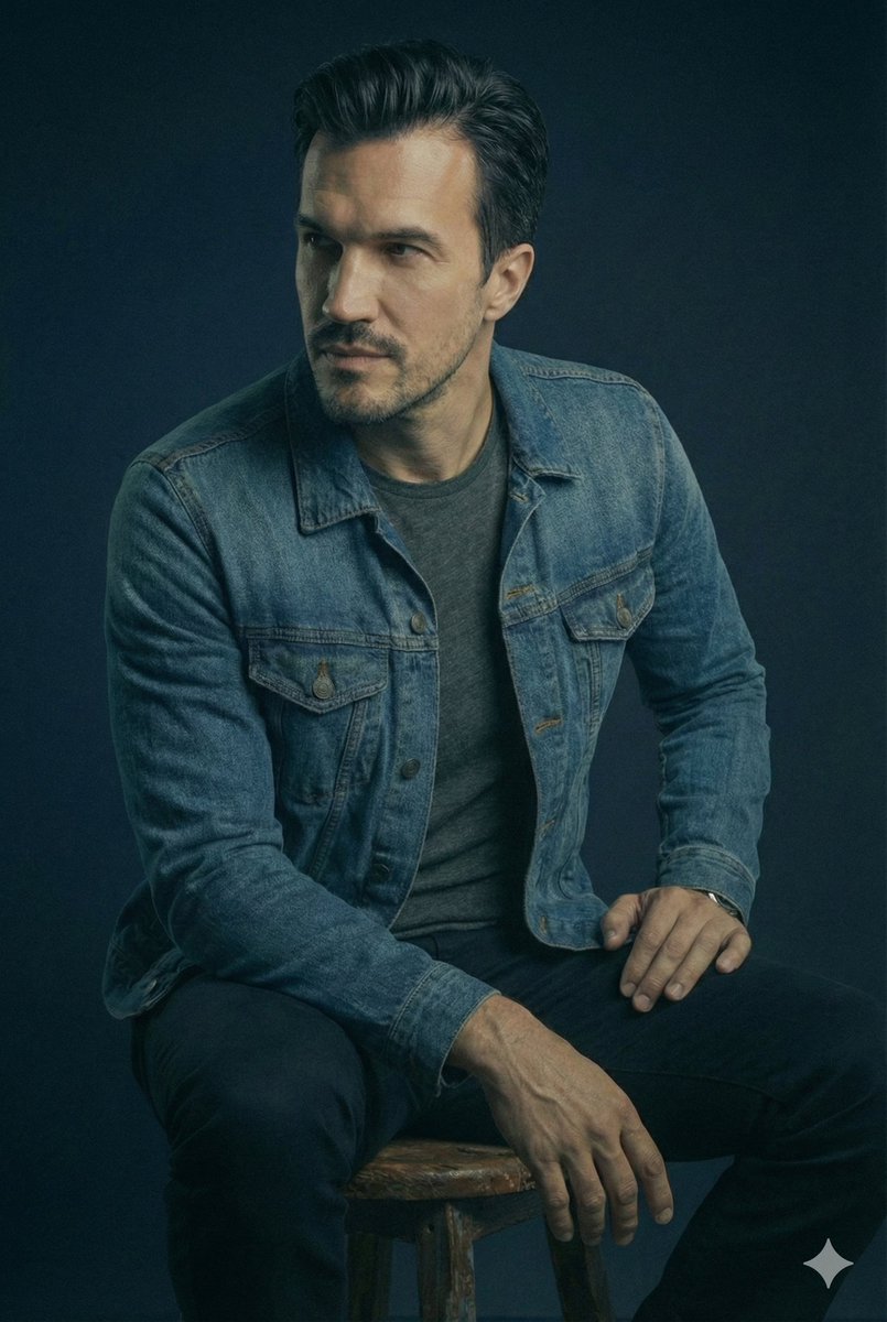 JSON Prompt for Cinematic Male Studio Portrait — example 3