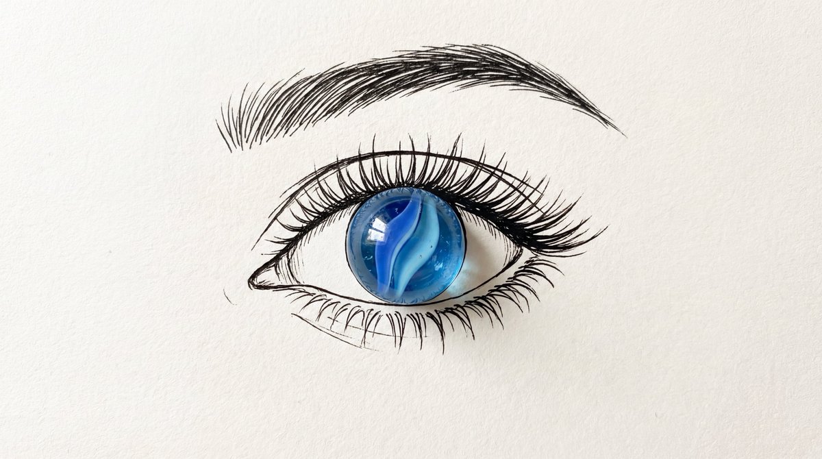 Minimalist Mixed-Media Eye Illustration