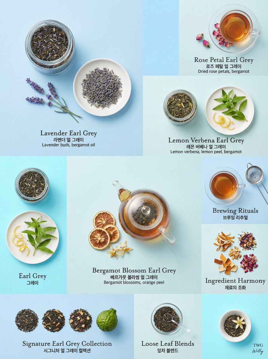Luxury Earl Grey Tea Editorial Layout — example 1