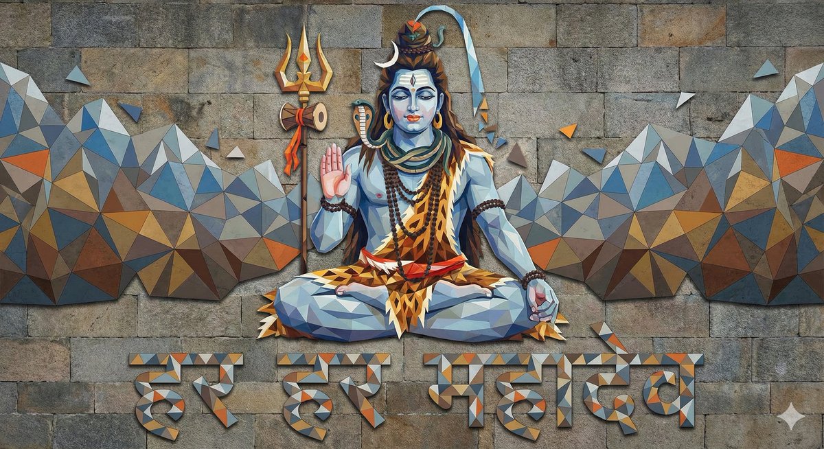 Mahadev Triangle Art Prompt — example 1