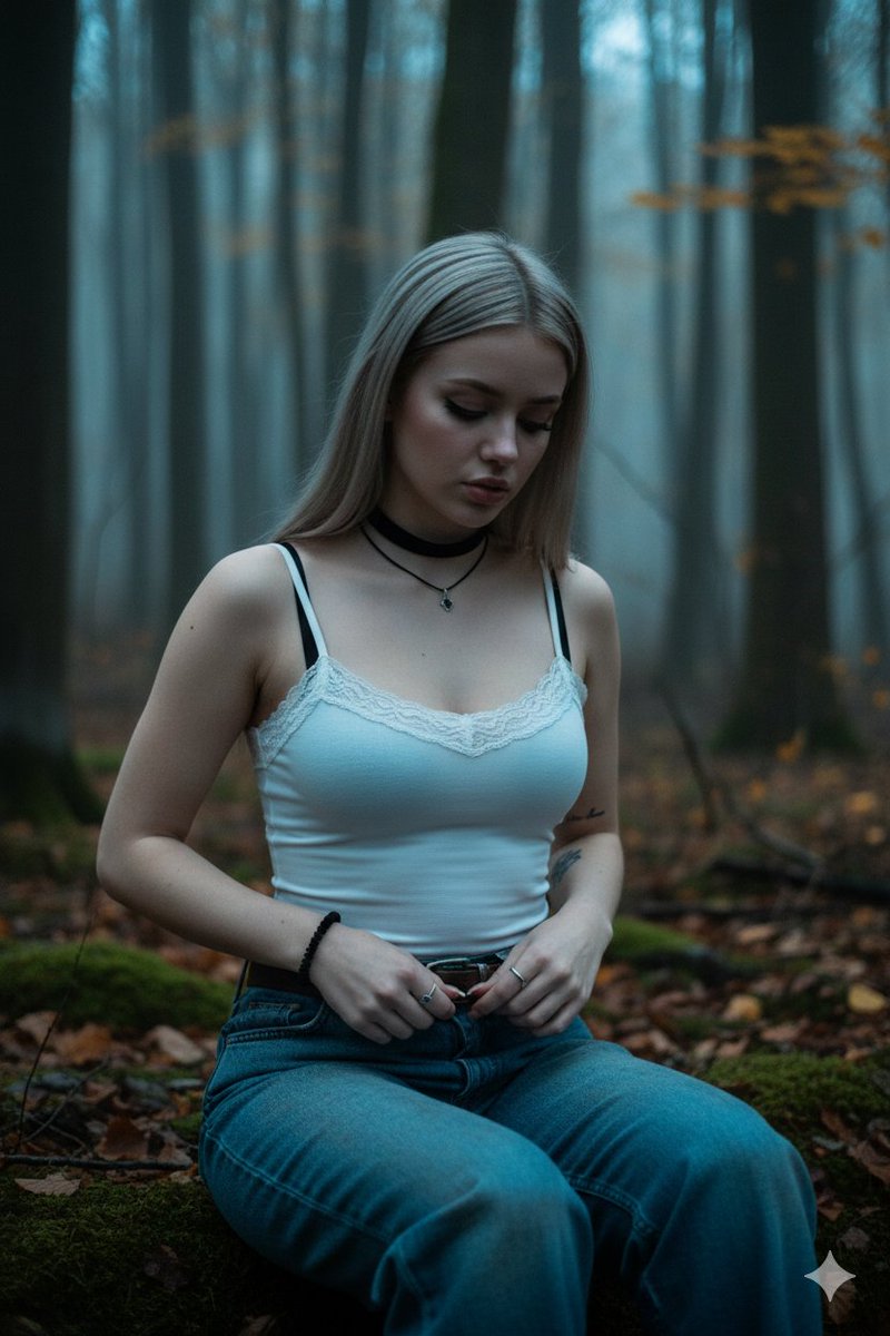 Goth/Emo Forest Portrait — example 1