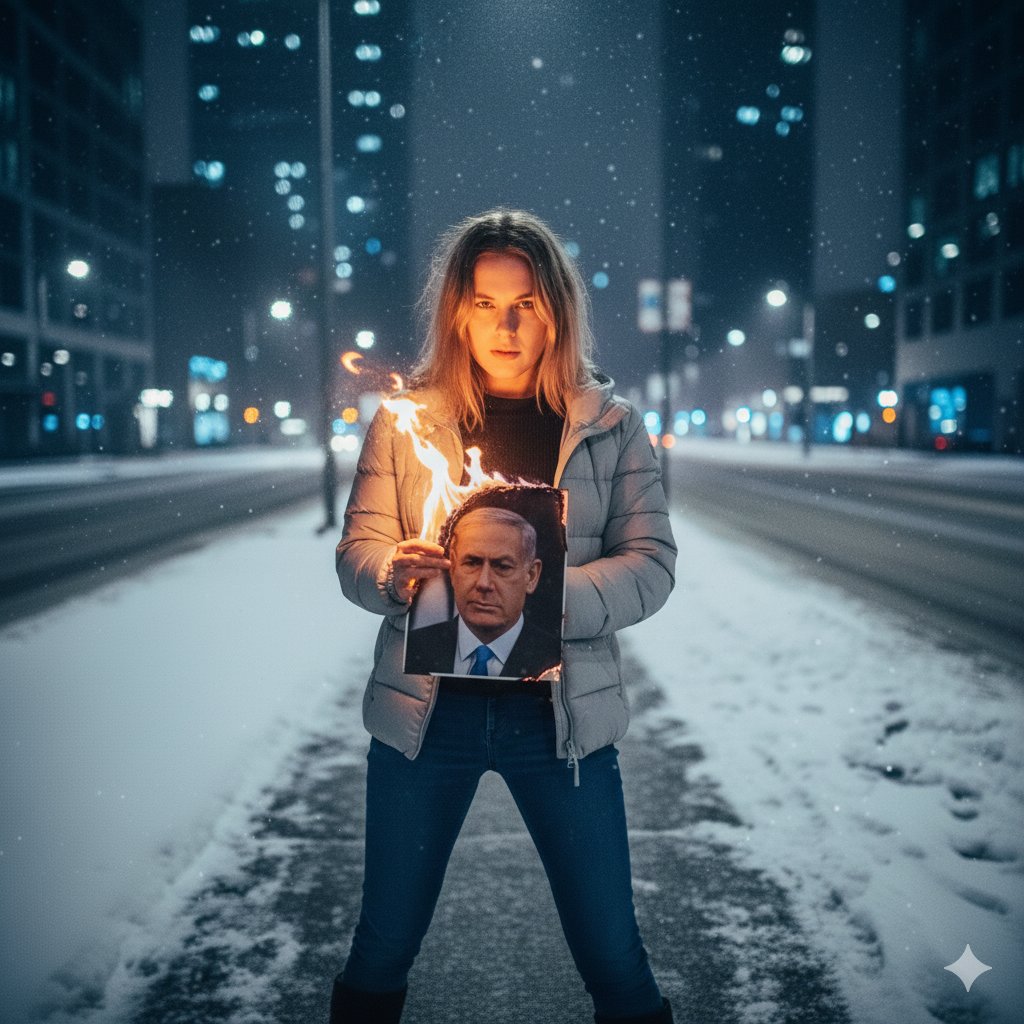 Symbolic Act of Defiance in the Snow — example 1