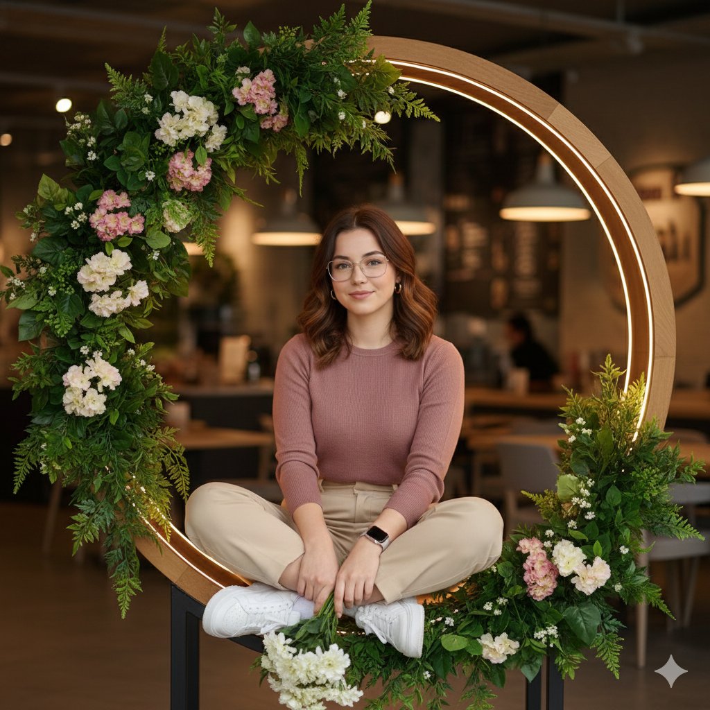 Ultra-Realistic Café Portrait with Identity Lock — example 1