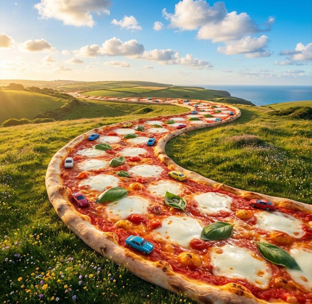 Surreal Pizza Landscapes and Cyberpunk Cars — example 3