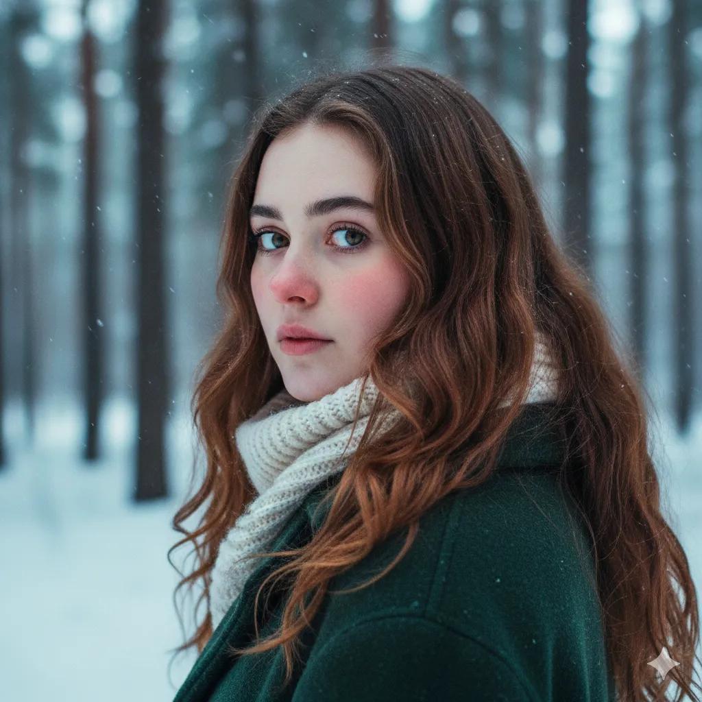 Cinematic Winter Portrait Prompt for Gemini — example 1