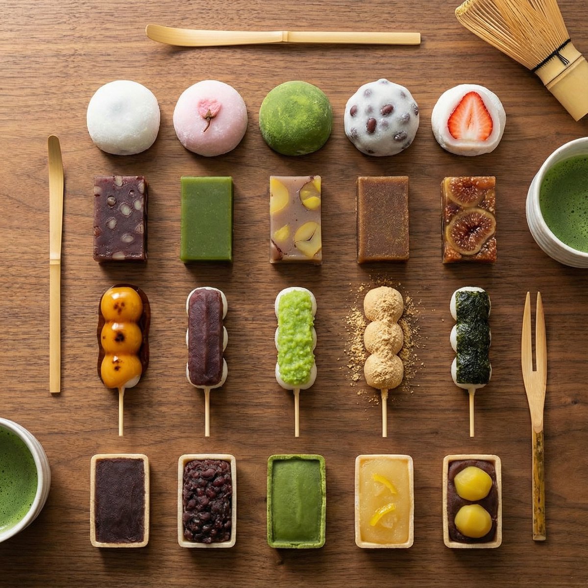 Perfectly Aligned Japanese Wagashi Sweets — example 2