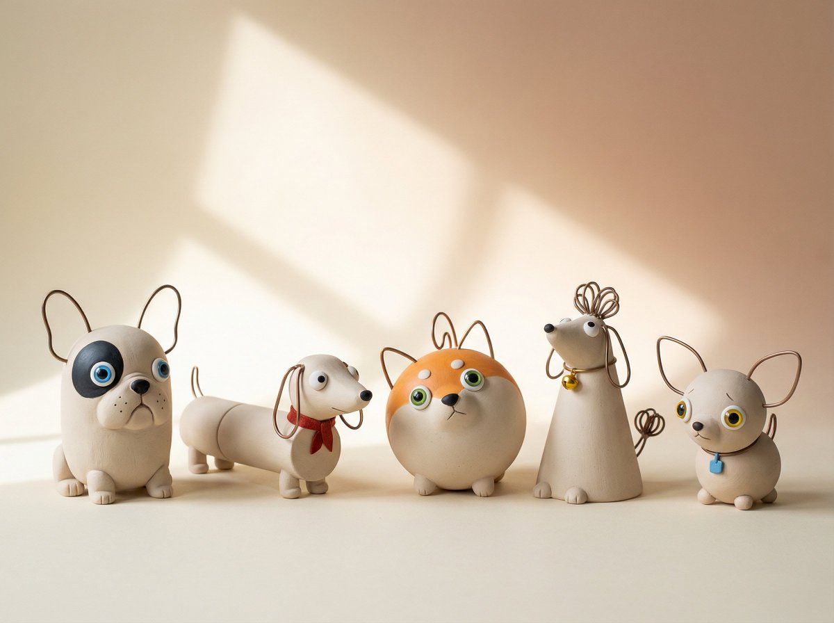 Handmade Clay Figurine Style with Wire Elements — example 1