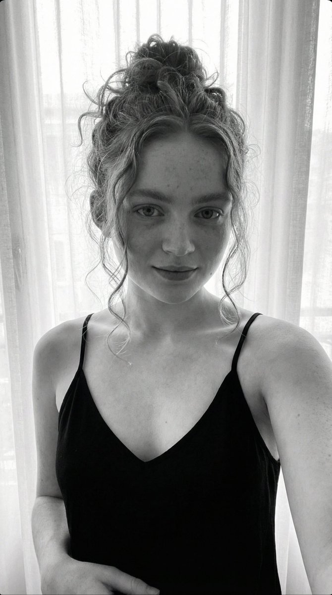 Black and White Candid Portrait with Film Grain — example 1
