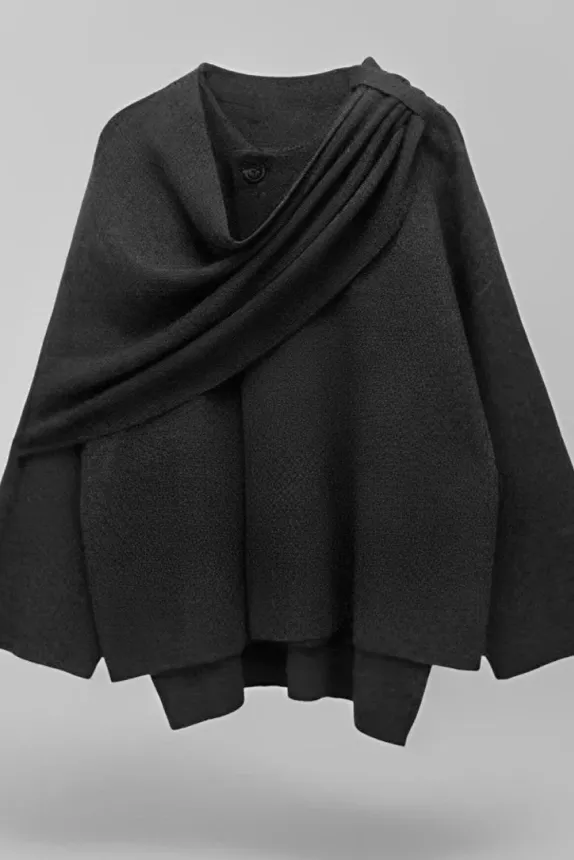Hyper-Realistic Lifestyle Fashion Photo (Wool Poncho) — example 2