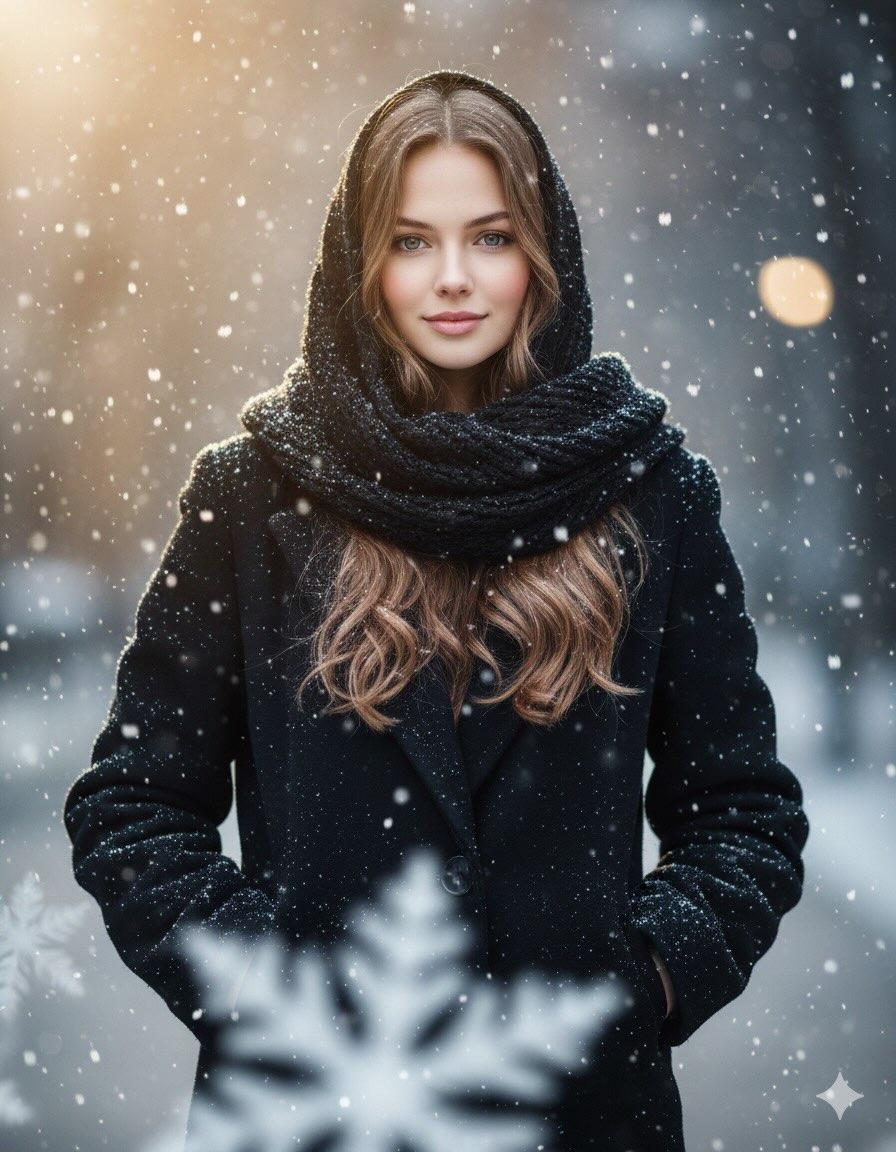 Cinematic Winter Portrait Prompt — example 2