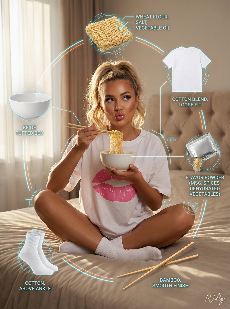 Photorealistic Product Anatomy Image Prompt (Instant Noodles) — example 1