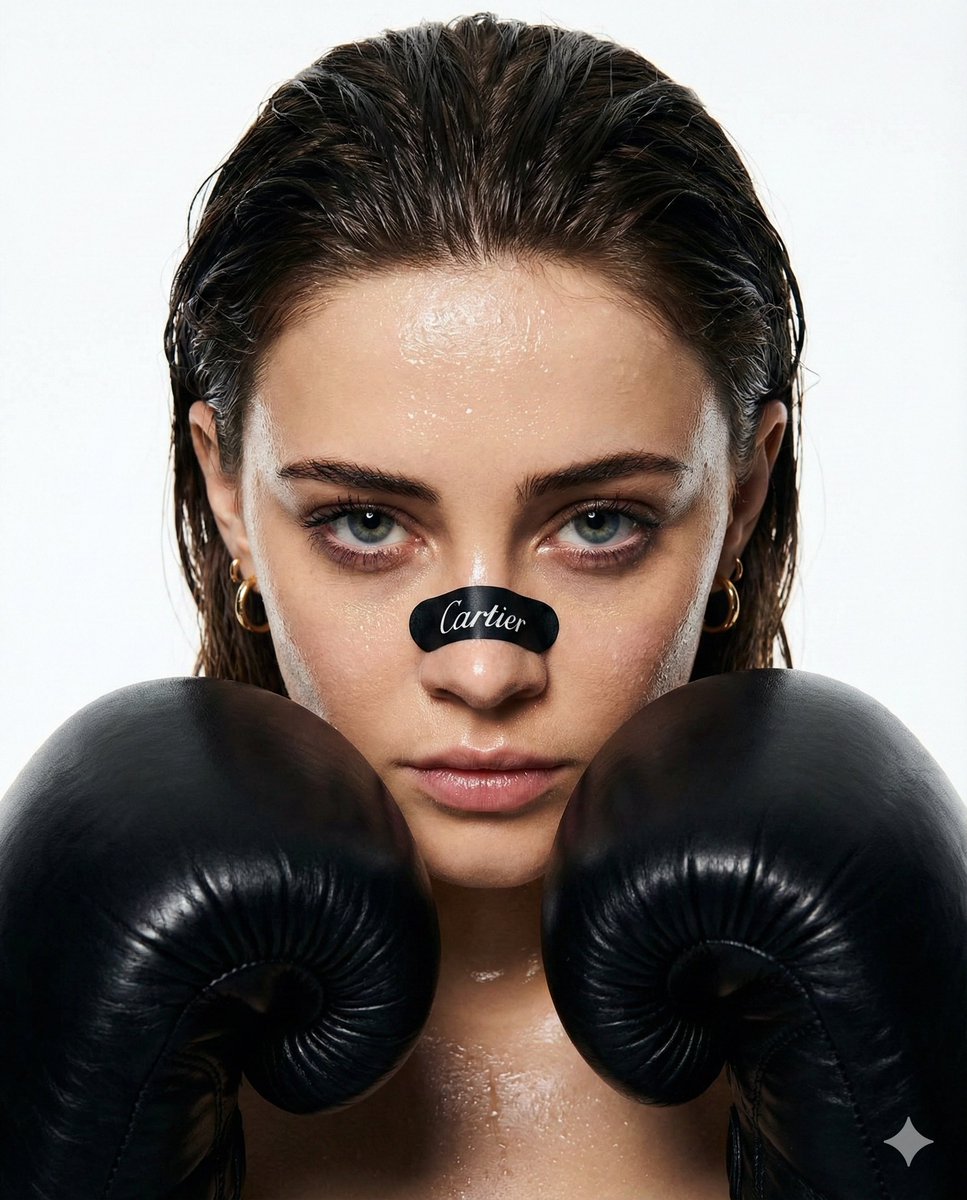 Cinematic Boxer Portrait with Cartier Branding — example 1