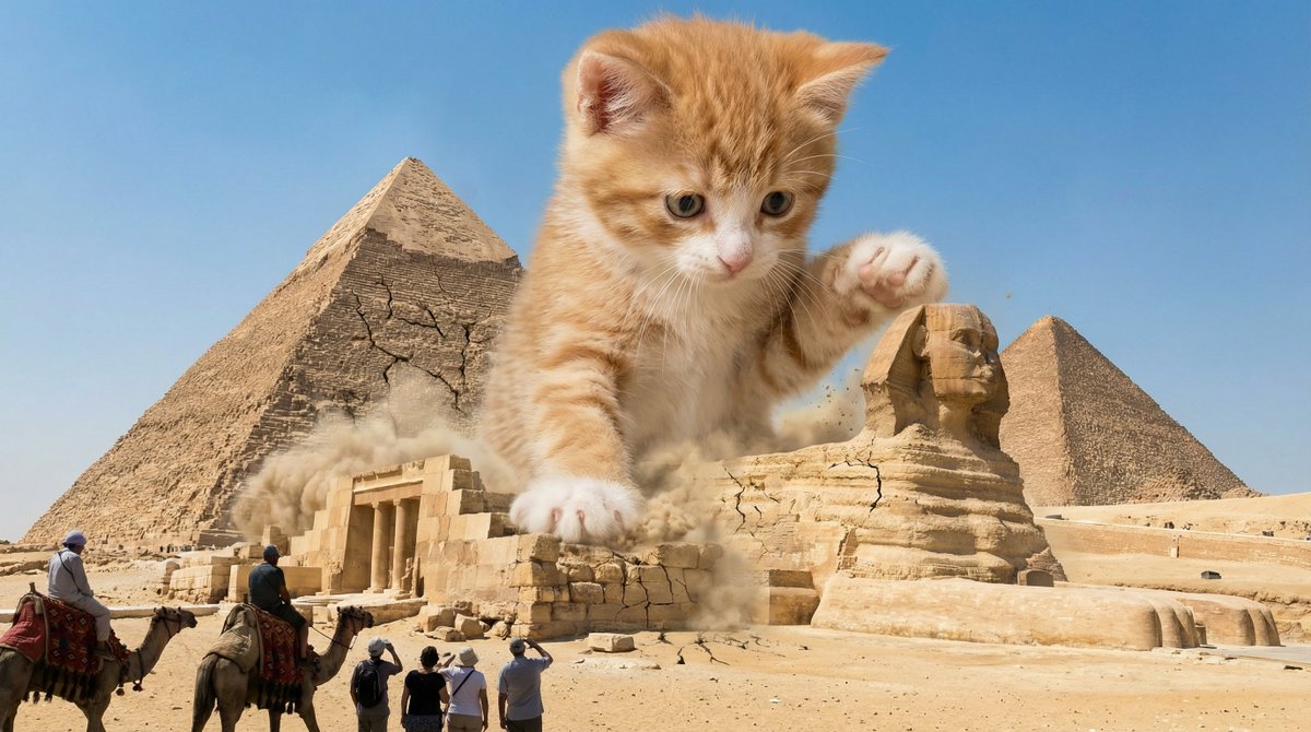 Kaiju Kitten Destroying Sydney Waterfront — example 2