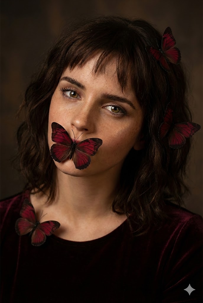 Mysterious Portrait with Butterflies (Duplicate) — example 2