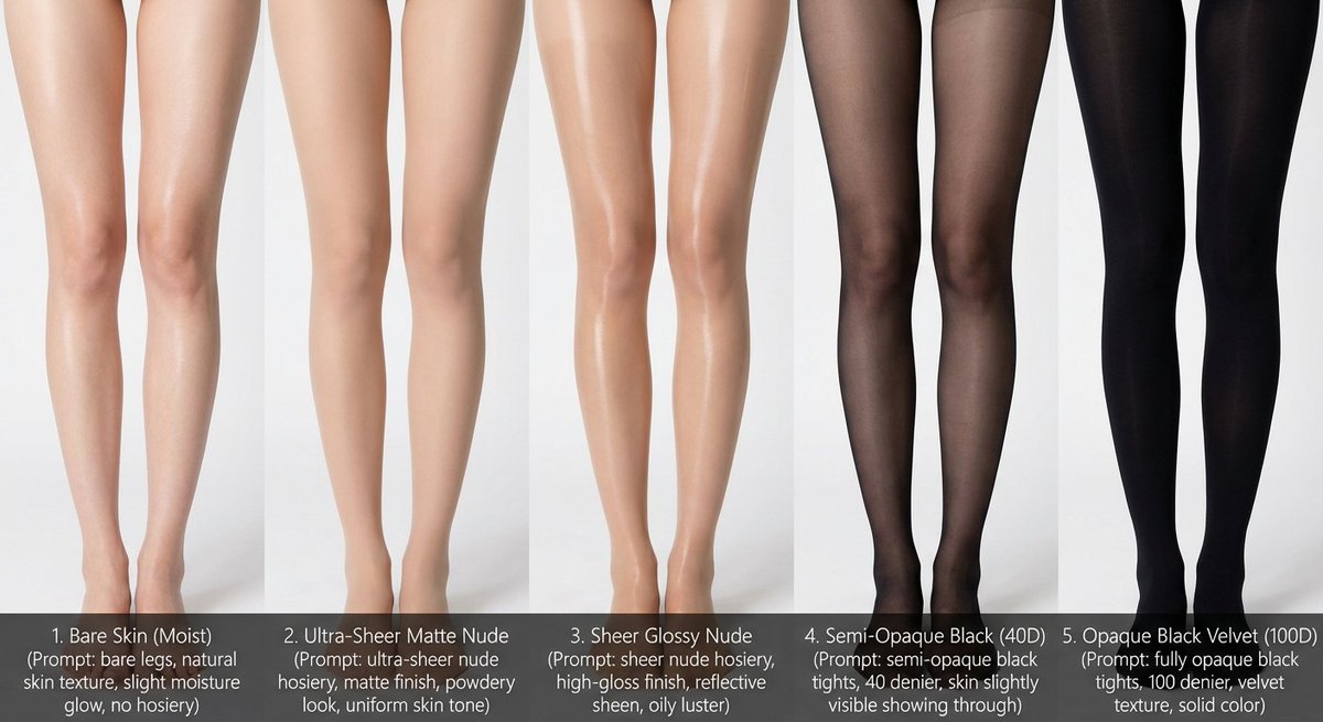 Comparative Infographic Grid Generator Prompt (Legs and Stockings) — example 1
