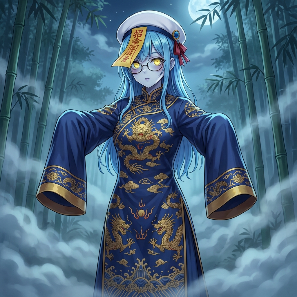Ancient Zombie (Kyonsi) in a Bamboo Forest — example 1