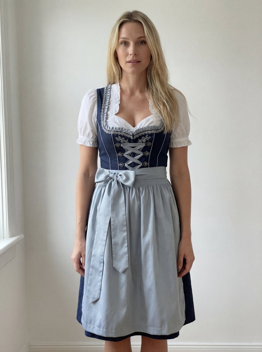 Edit Prompt: Woman in Bavarian Dirndl (Strict Background Preservation) — example 1