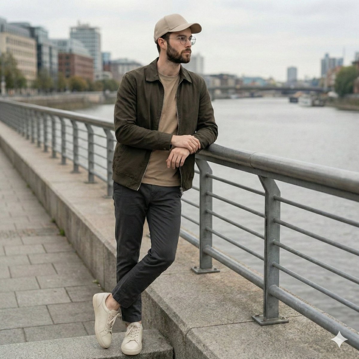 Cinematic Lifestyle Portrait on Urban Promenade — example 2