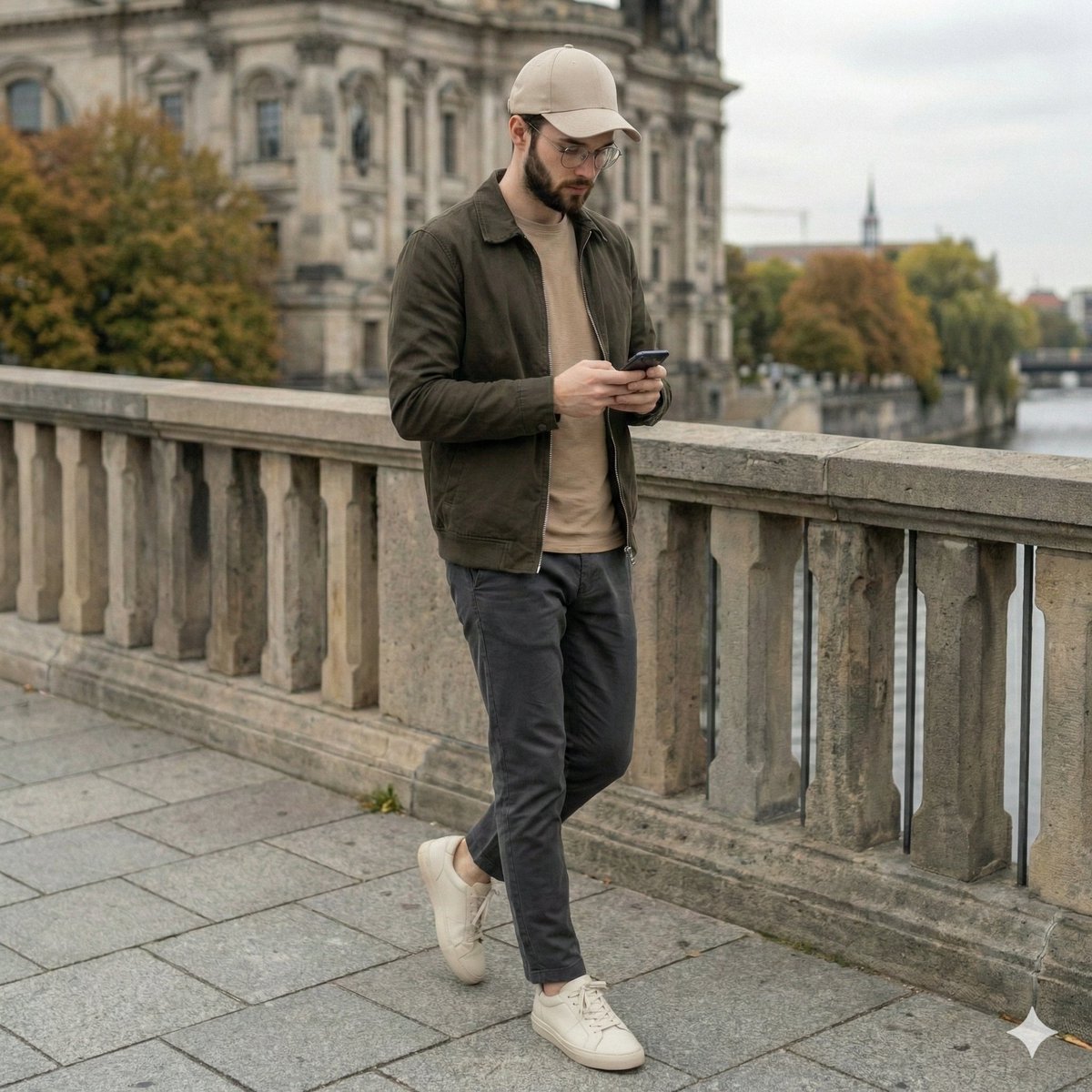 Cinematic Lifestyle Portrait on Urban Promenade — example 3