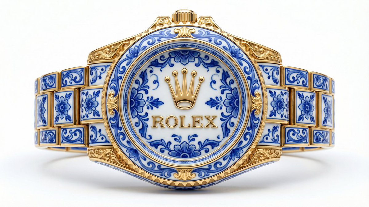 Gilded Delftware Product Signature Prompt — example 3