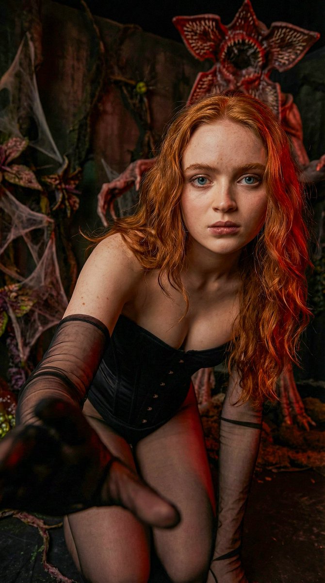 Sadie Sink in the Upside Down High-Fashion Editorial — example 2
