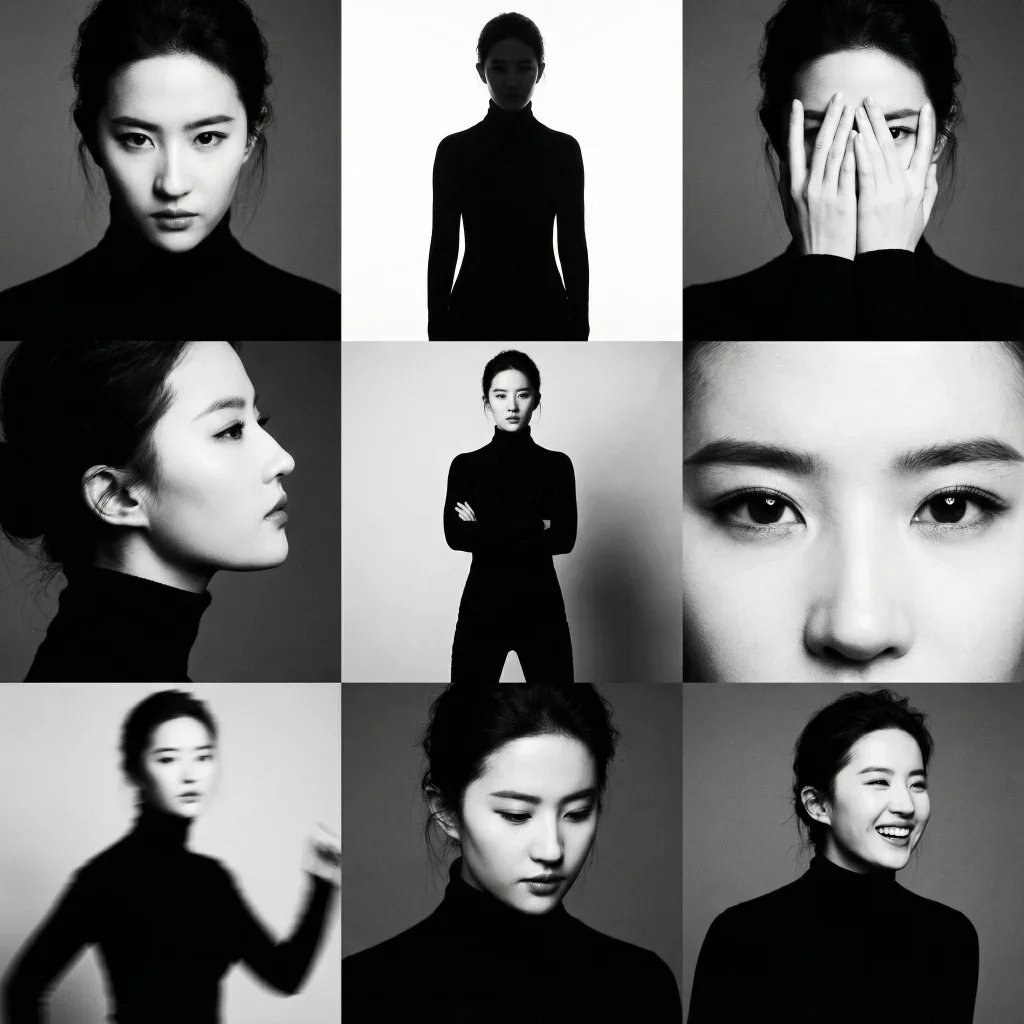 3x3 Black and White Photo Collage — example 1