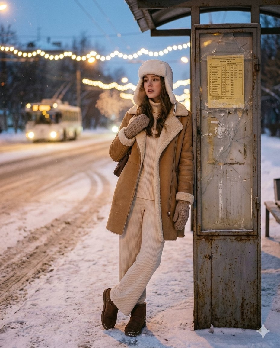 Cinematic Winter Postcard Scene Prompt for Nano Banana Pro — example 2