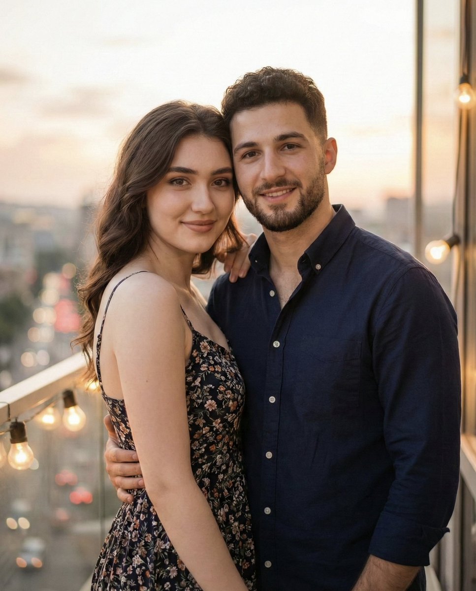 Photorealistic Romantic Couple Portrait with Identity Preservation — example 1